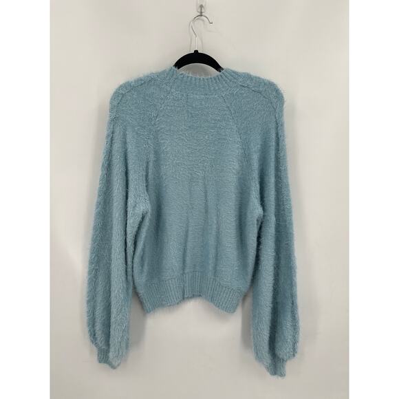 Show me your MuMu Vienna Sweater in Frosty Blue Knit Size Medium Ballon sleeves - Picture 4 of 6
